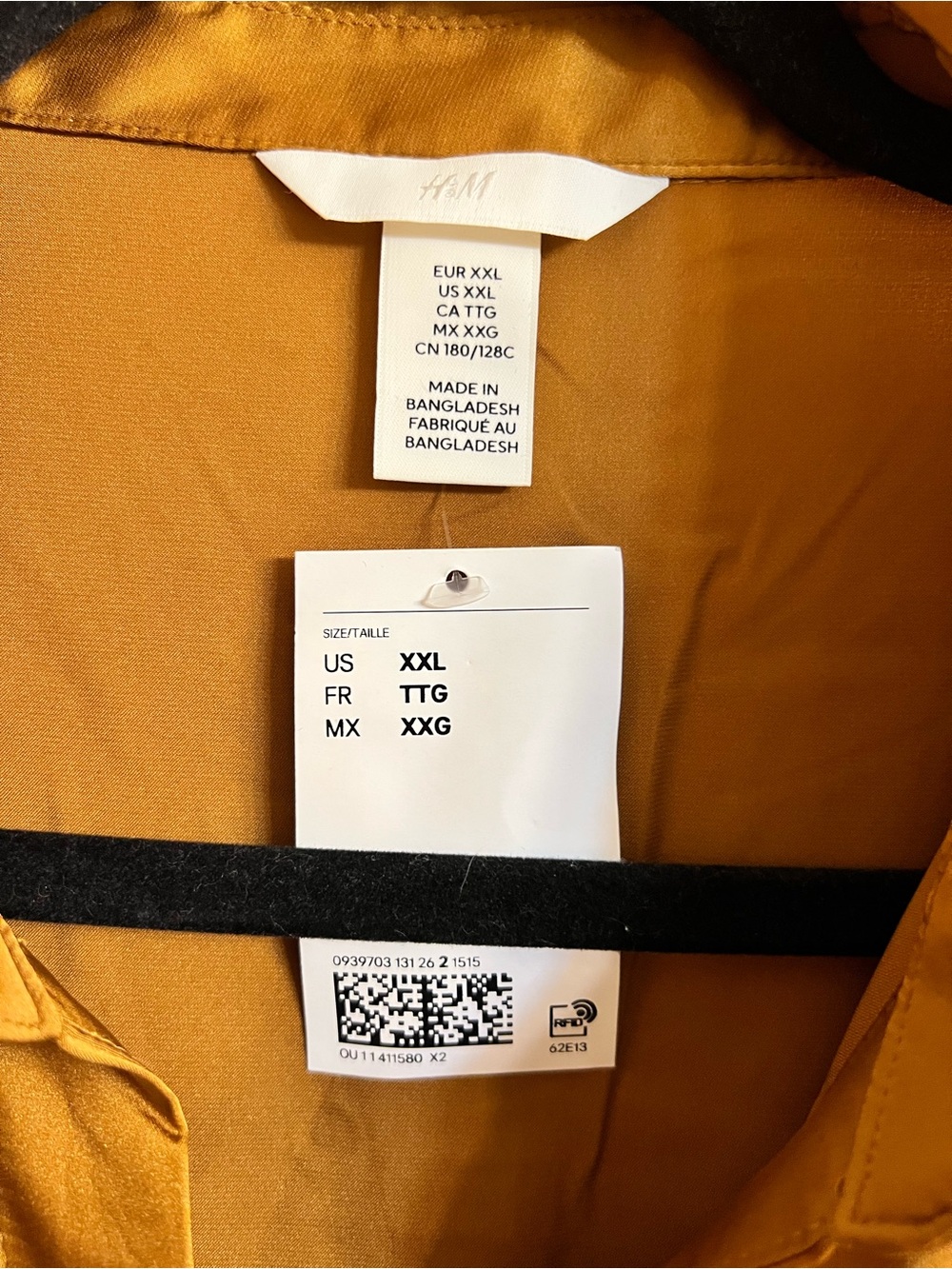 2qty - H&M Women’s Satin Button-Up Shirts in Mustard/Gold, and Cream - Picture 4 of 9